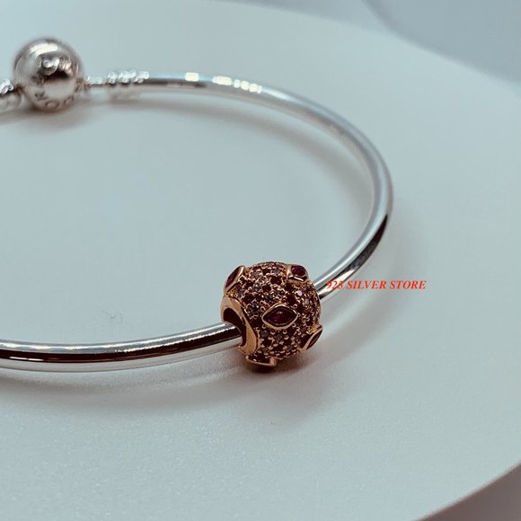 NEW Authentic Pandora Rose Gold KISS PAVE Charm / Pandora Bracelet/Pandora Charm - Picture 4 of 7